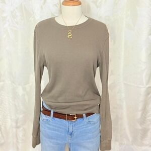 Urban Pipeline Women's Medium Gray Thermal Waffle Knit Long Sleeve Shirt